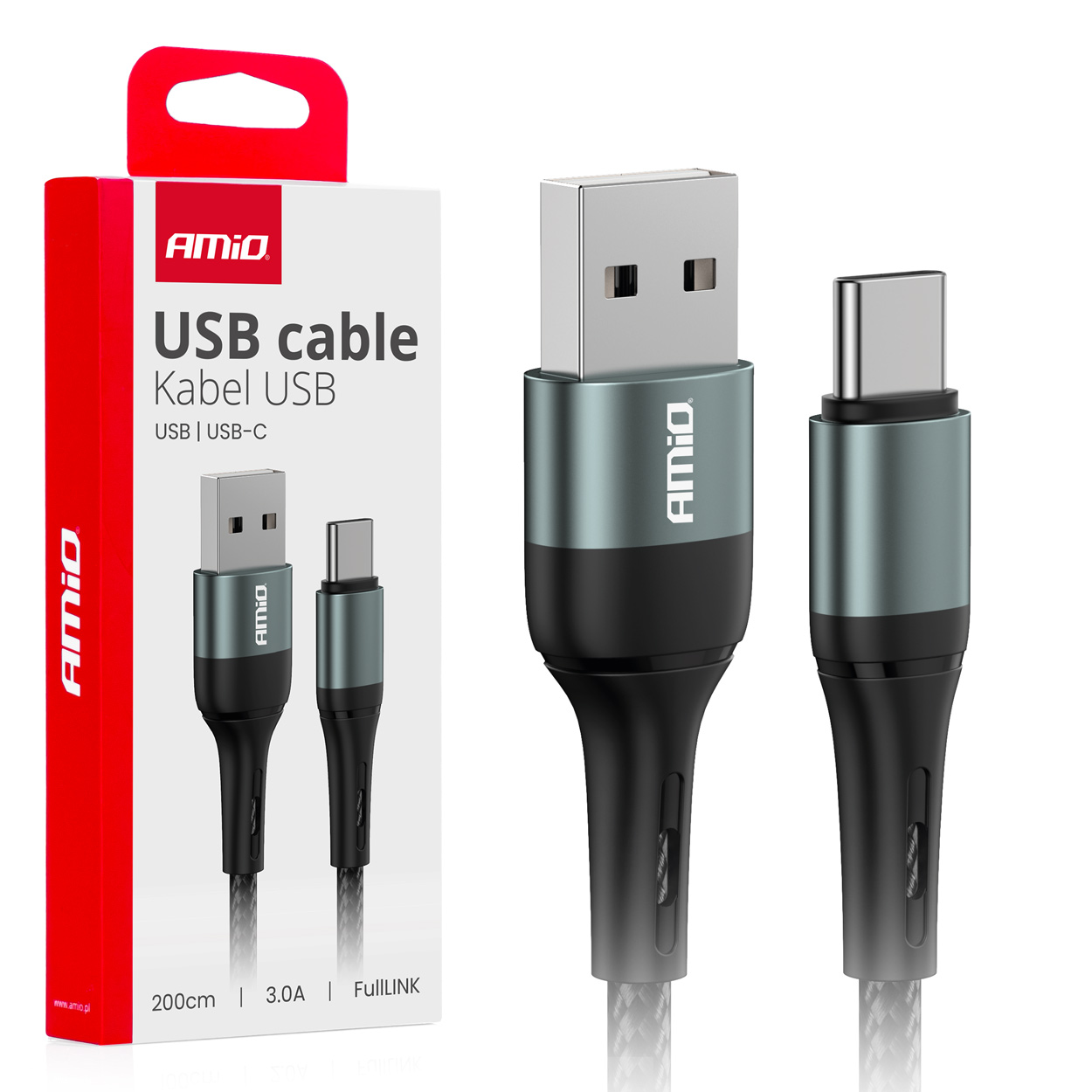 03912 Kabel do telefonu USB Typ C 2m 3A  USB / USB-C