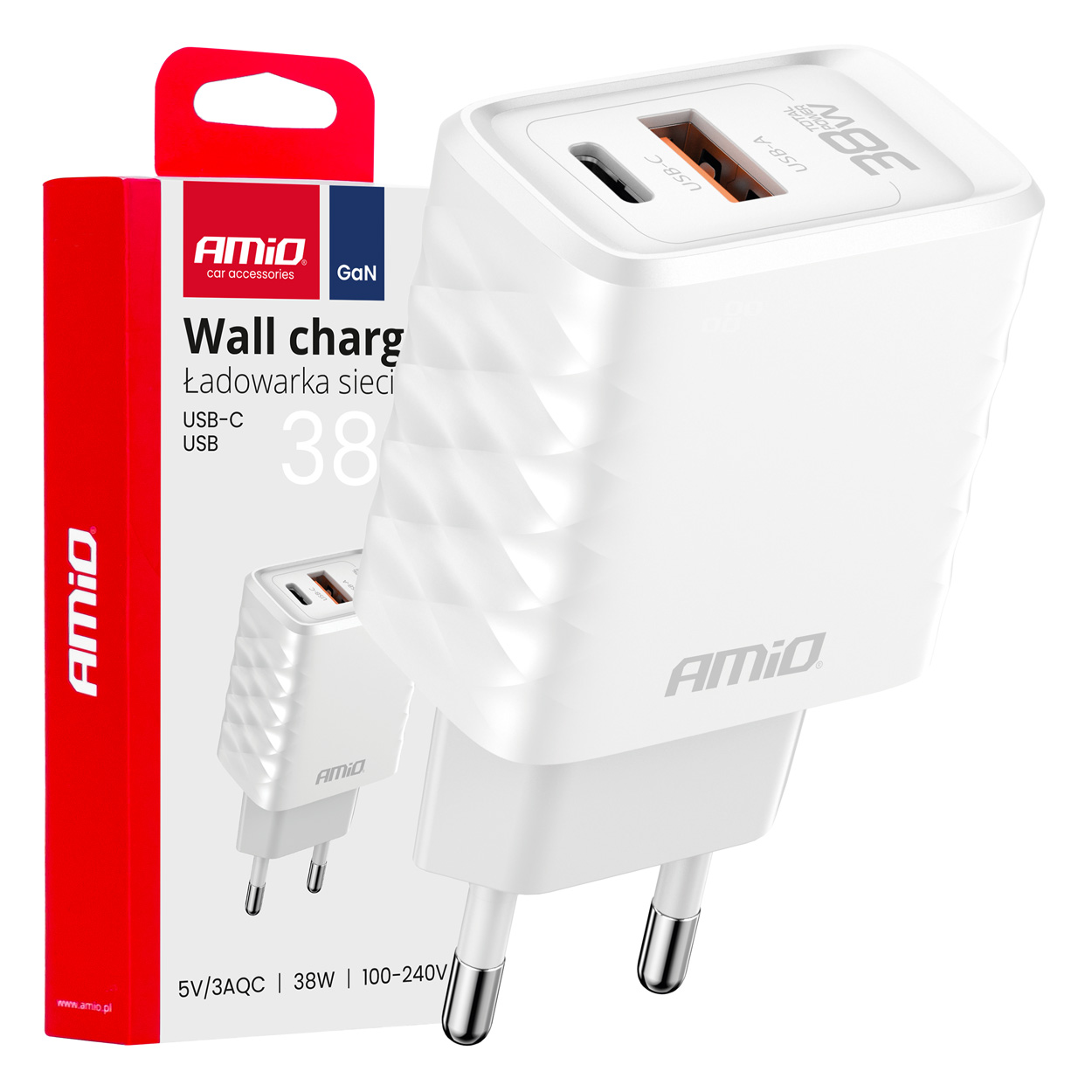 04287 ŁADOWARKA SIECIOWA USB-C / USB 5V 38W
