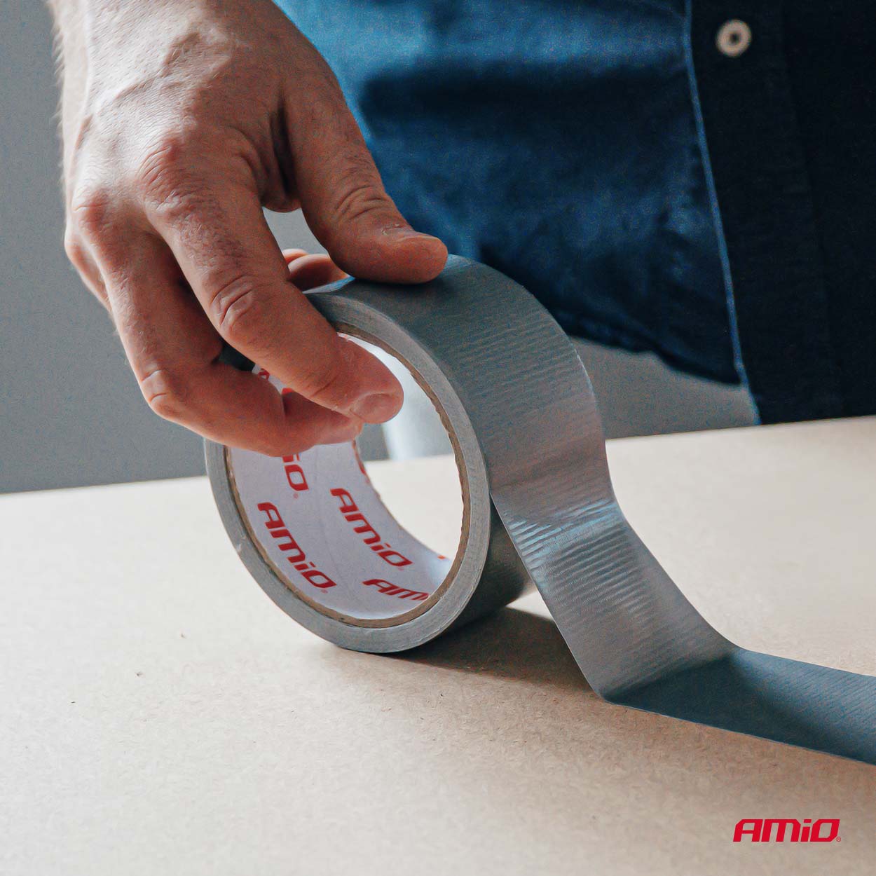 AMIO-04851 Taśma techniczna szara 48mm x 15m x 0,19mm 
