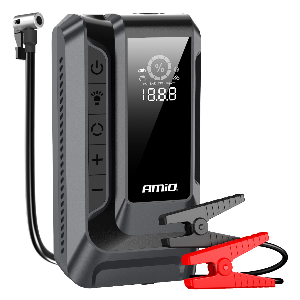 04677 Urządzenie rozruchowe 4w1 booster powerbank kompresor latarka LED 12V 12Ah 1600A