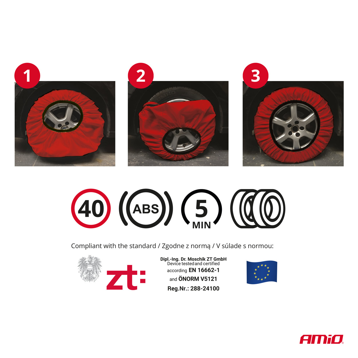 04082 Łańcuchy śniegowe tekstylne roz. L EN16662-1 Önorm V5121 2 szt