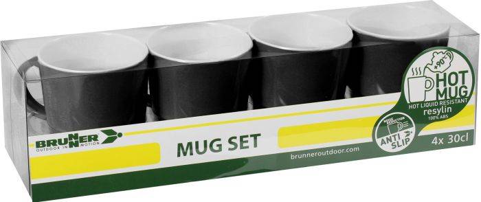 Kubki z melaminy - Mug Set ABS Black Brunner