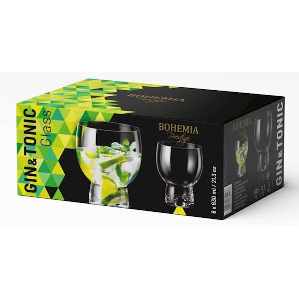 Komplet 6 szklanek Tonic 630ml Prestige Bohemia