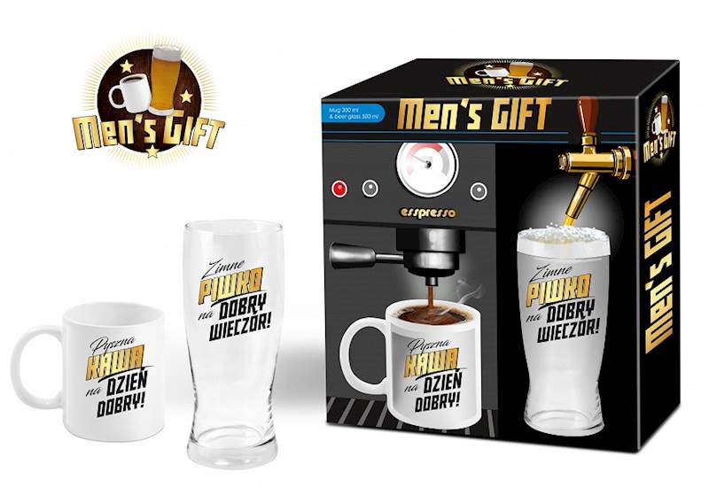 Zestaw kubek 300ml i szklanka do piwa 500ml