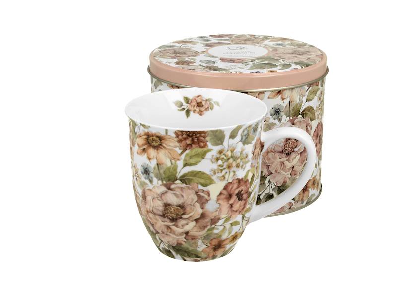 Kubek 400ml pastel flowers-white