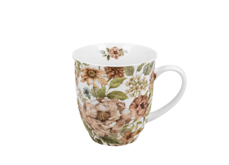 Kubek 400ml pastel flowers-white