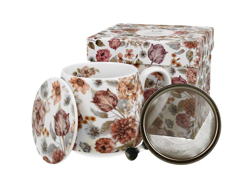 Kubek z zaparzacz baryłka 430ml pastel flowers-whi
