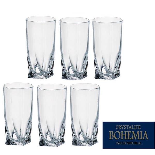 Komplet 6 szklanek Quadro 350ml Bohemia