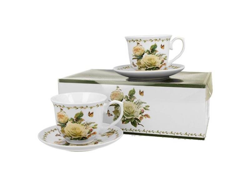 Filiżanka + spodek White roses kpl.2szt