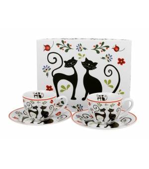 2 filiżanki espresso ze spodkami 90ml  KOTY ETNO