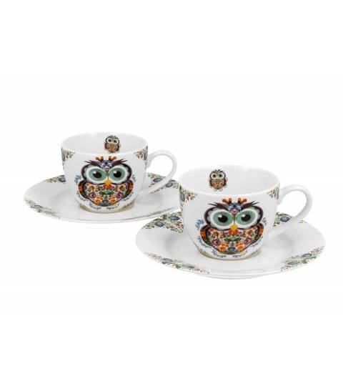 2 filiżanki espersso ze spodkami 90 ml SOWA ETNO