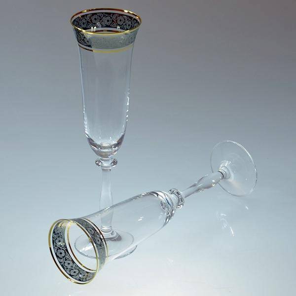 Komplet 6 kieliszków angela 190ml złoto platyna