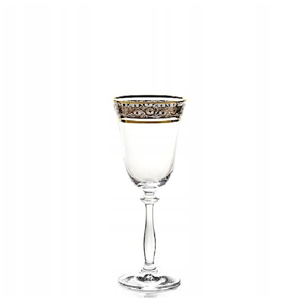 Komplet 6 kieliszków Angela 350ml złoto platyna