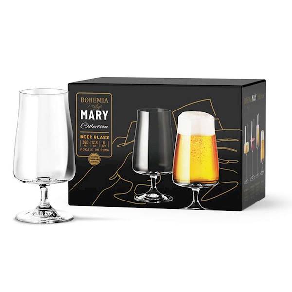 Kpl 6 kieliszków do piwa Mary 380ml Bohemia presti