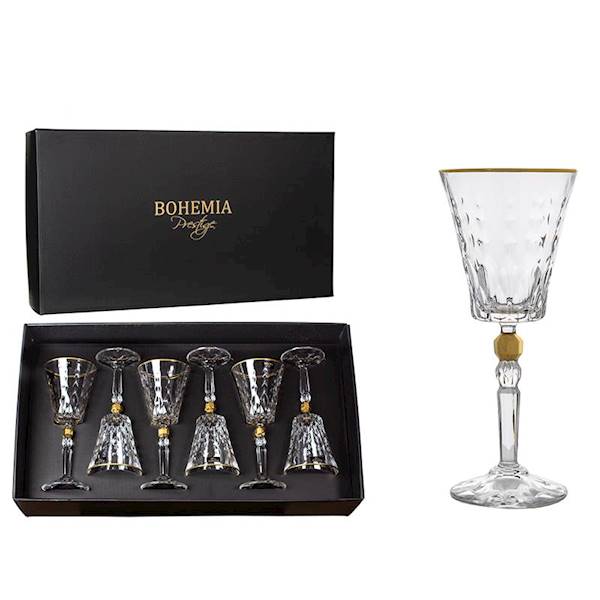 Komplet 6 kieliszków do szampana Conte Gold Bohemi