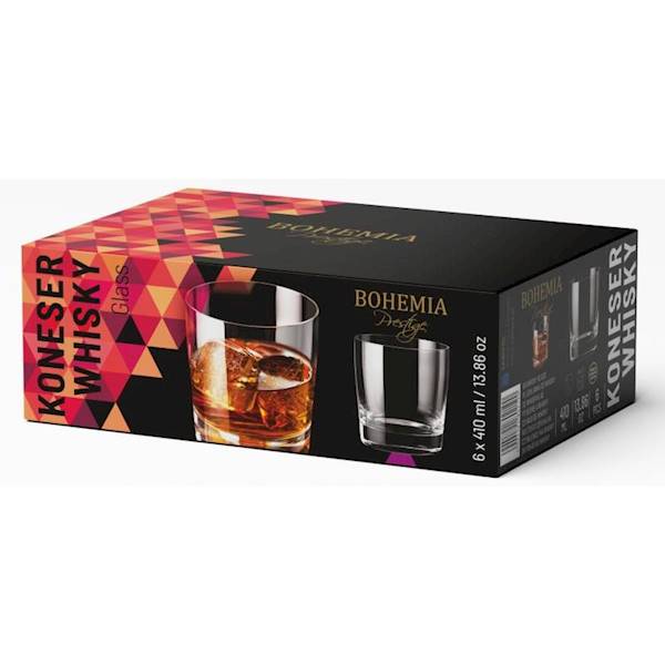 Komplet 6 szklanek Koneser 410ml Prestige Bohemia 