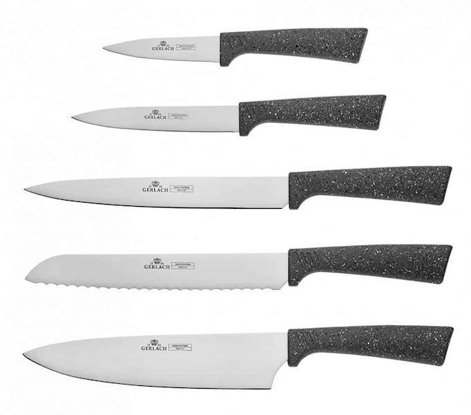 Kpl. 5szt noży kuchennych w bloku Smart Granit