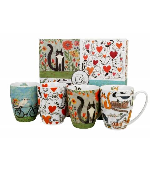 Zestaw 4 kubków classic Koci Świat