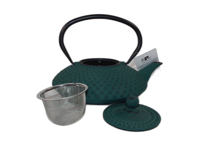 Dzbanek żeliwny z zaparzaczem 1,25L ciemna zieleń