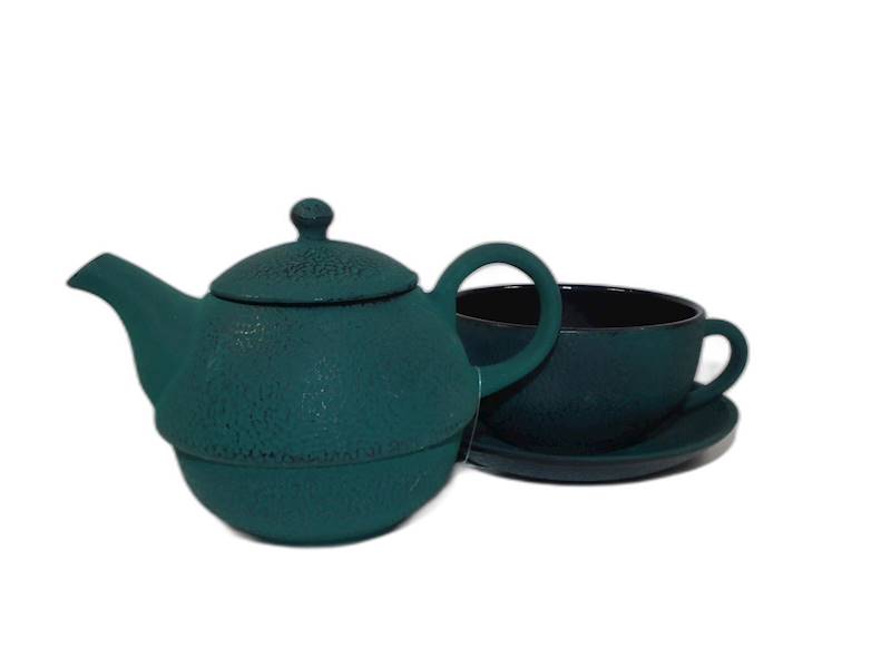 Dzbanek żeliwny i filiżanka 0,4L zieleń