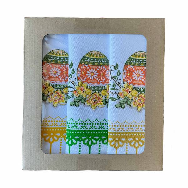 Komplet 3 ścierek wielkanoc jajko pudełko