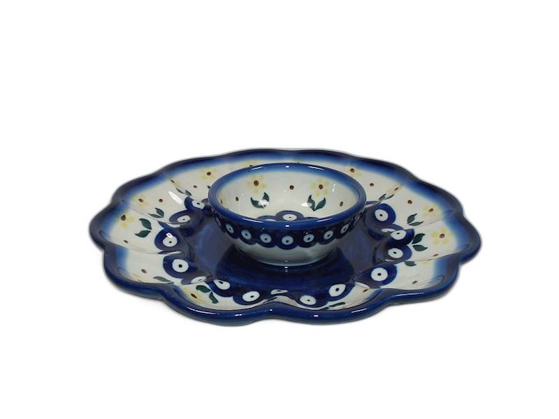 Talerz na jajka z miseczką K6