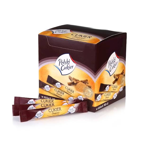 Cukier Brązowy Trzcinowy Stick Demerara 100x5 g.