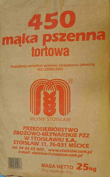 Mąka Pszenna Typ  450 Tortowa 25 kg