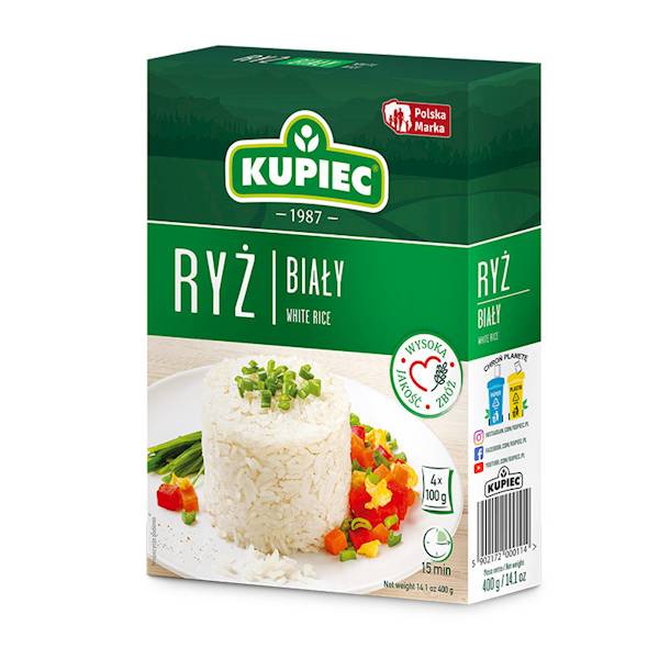 RYŻ  BIAŁY Kupiec 4x100 g.