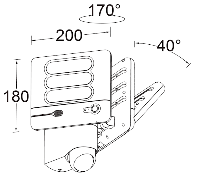 ESA LED WALL PIR CAMERA GREY + STAND