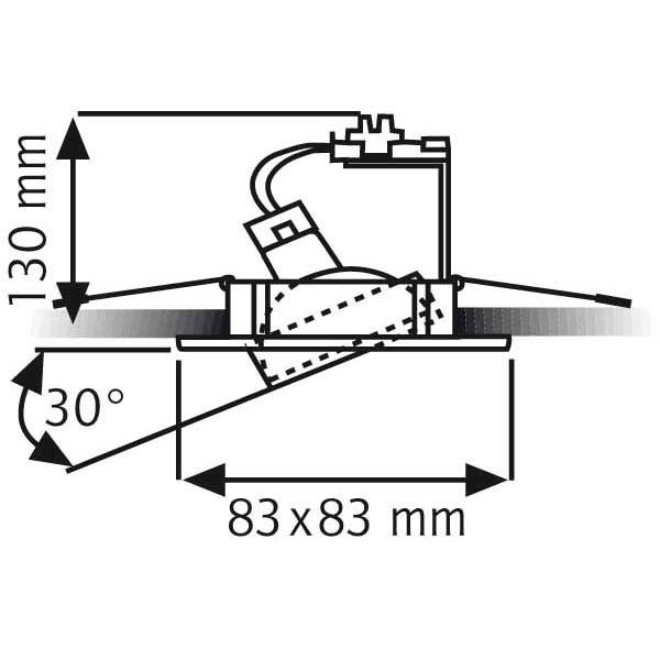 Oczko kwadratowe wychylne MR16 GU10 GX5,3 czarne