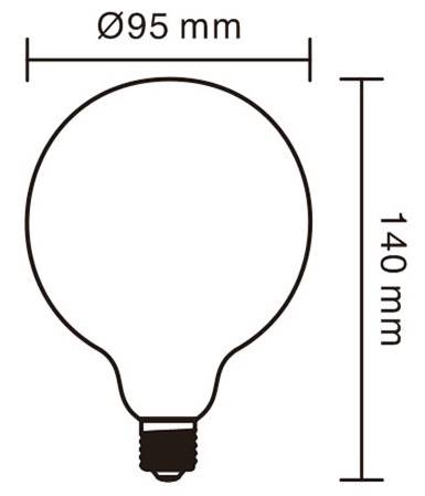 ŻARÓWKA G95 E27 6W 600lm 2200K Ra80 360° GOLD