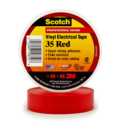 3M Scotch 35+ Taśma elektroizol. czerw. 19mmx20m
