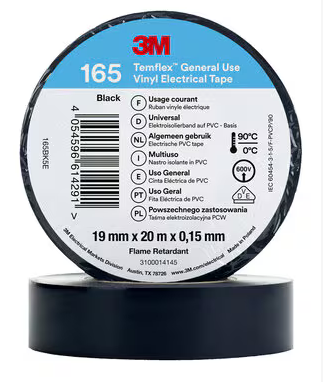 3M165 Taśma elektroizolacyjna Temflex 19x20 -czar.