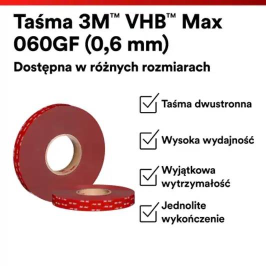 3MVHB Max-060GF szara 12mm x 33m gr.0,6mm