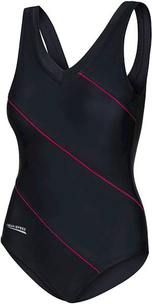 Strój kąpielowy damski r. 6XL AQUA SPEED Sophie czarno-czerwony