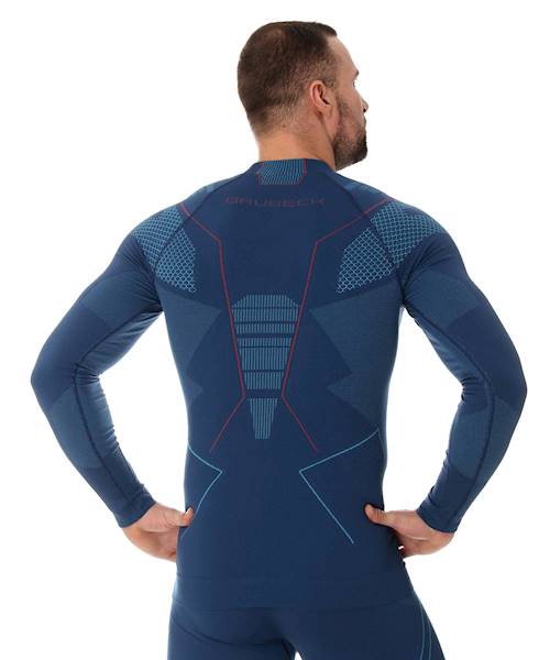 Koszulka męska termoaktywna r. M BRUBECK Thermo niebieska-jeansowa LS13040A