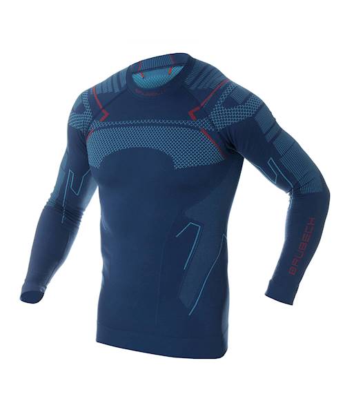 Koszulka męska termoaktywna r. M BRUBECK Thermo niebieska-jeansowa LS13040A