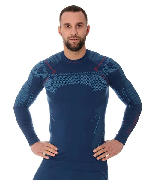 Koszulka męska termoaktywna r. M BRUBECK Thermo niebieska-jeansowa LS13040A