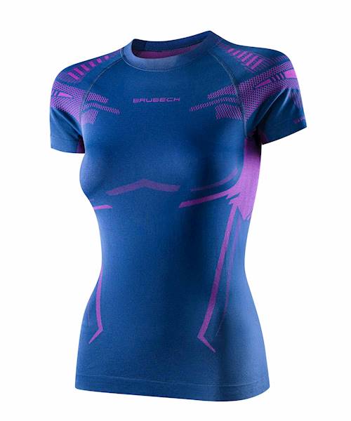 Koszulka damska termoaktywna r. L BRUBECK Dry jeansowo-fioletowa SS1369W