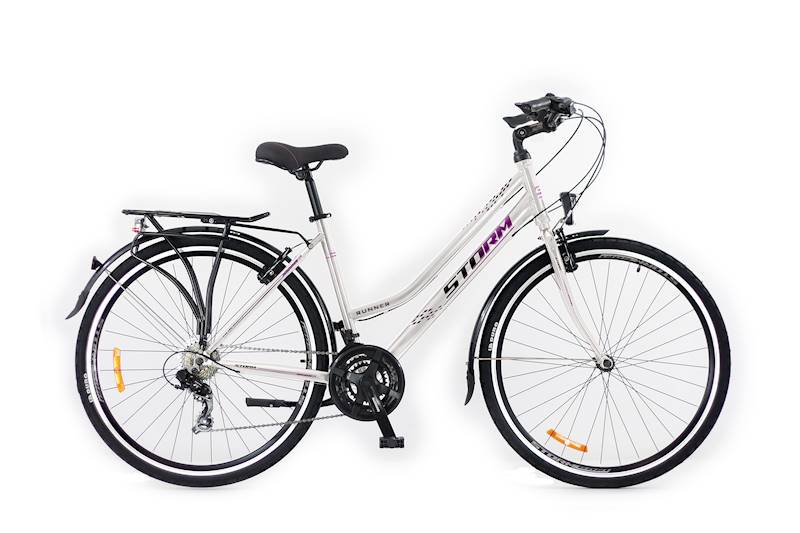 Rower trekkingowy damski STORM Runner koło 28' rama 17' biało-fioletowy
