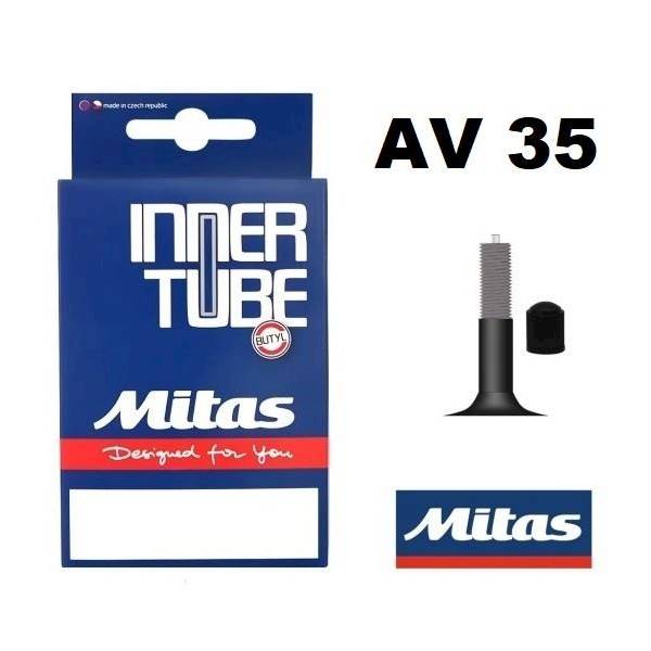 Dętka 12x1/2x1,25-1,75 z zaworem samochodowym MITAS (32/47-203) zawór 35mm