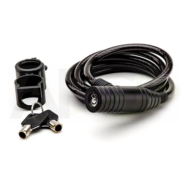 Zapięcie do roweru na klucz 150 cm x 8 mm czarne