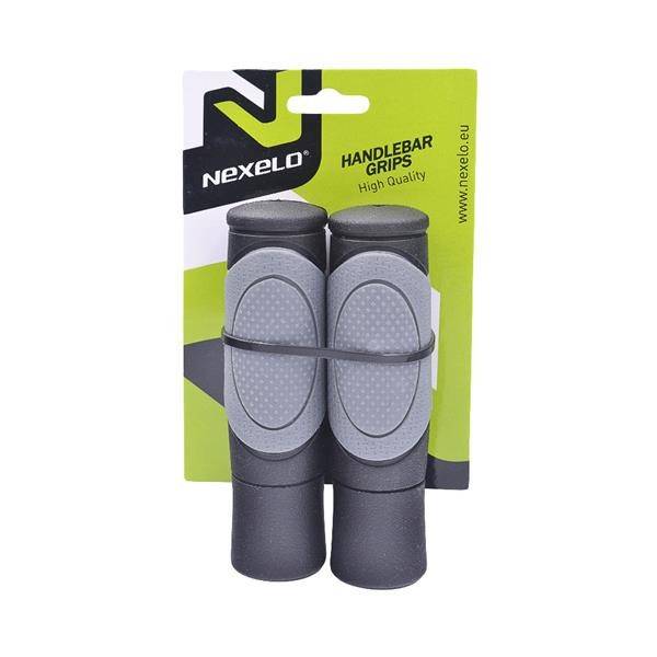 Chwyty do kierownicy 125mm gumowe NEXELO czarno-szare