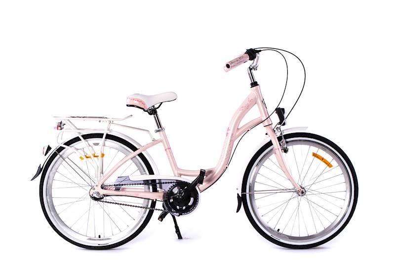 Rower młodzieżowy miejski STORM Daisy 3S Lux koło 24' rama 14' różowy
