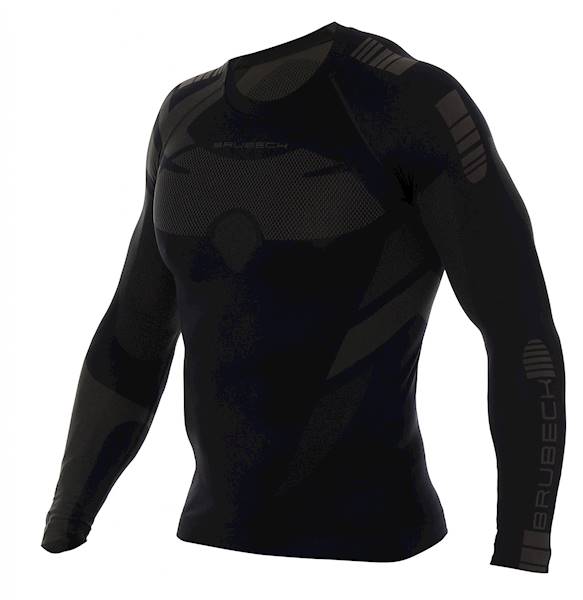 Koszulka męska termoaktywna r. XL BRUBECK Dry czarno-grafitowa LS1570M