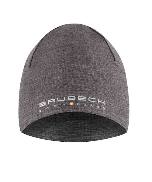 Czapka termoaktywna r. S/M BRUBECK Extreme Wool wełniana treningowa kolor stalowy