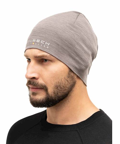 Czapka termoaktywna r. S/M BRUBECK Extreme Wool wełniana treningowa kolor stalowy