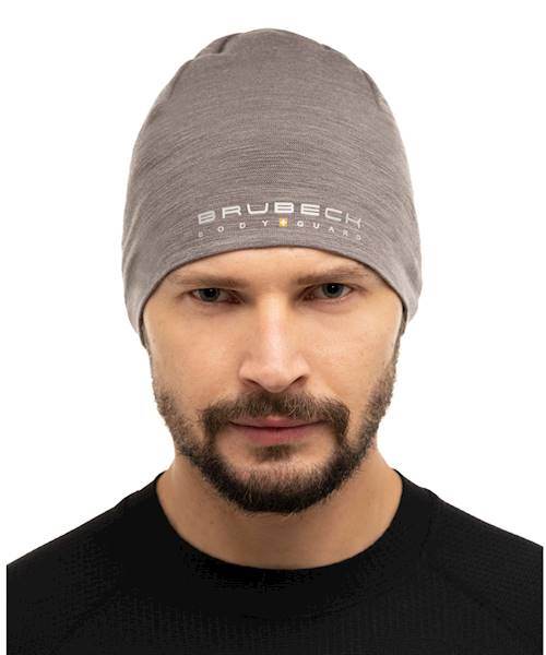 Czapka termoaktywna r. S/M BRUBECK Extreme Wool wełniana treningowa kolor stalowy