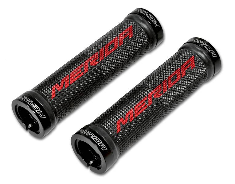 Chwyty do kierownicy 130mm gumowe MERIDA czarno-czerwone